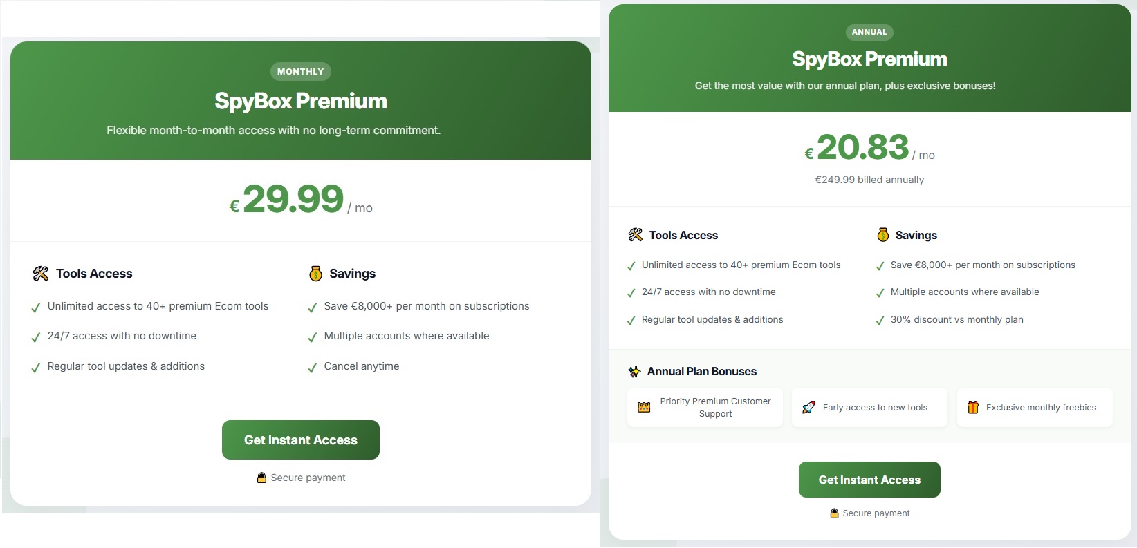Les tarifs de spybox.io Les tarifs de spybox.io